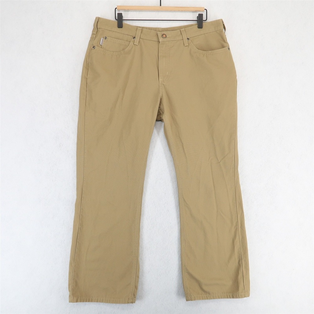 Carhartt Canvas Jean Womens 16x30 Tan Traditional Fit Bootcut Workwear Cotton